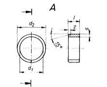 Elasticna klizna caura po standardu TGL_100-3026, oblik A